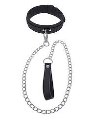 Front view of SPORTSHEETS SIGNATURE MIDNIGHT MUSE COLLAR & LEASH