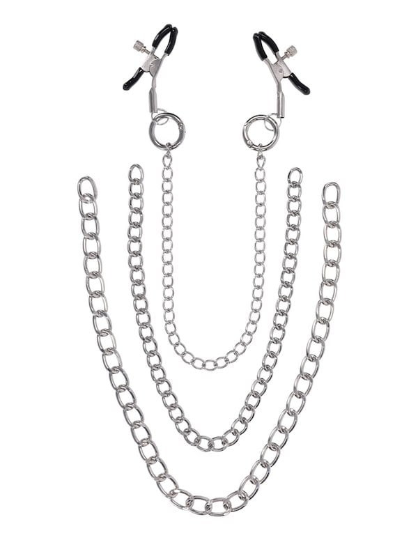SPORTSHEETS SIGNATURE EXCHANGEABLE NIPPLE CLAMPS ALT2 view Color: SL