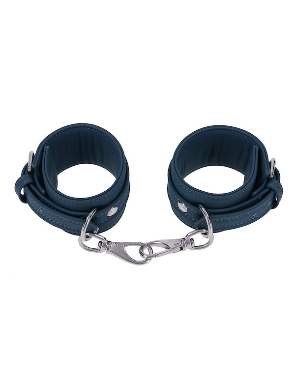 SPORTSHEETS SIGNATURE TWILIGHT TEASE ANKLE CUFFS ALT2 view Color: BL