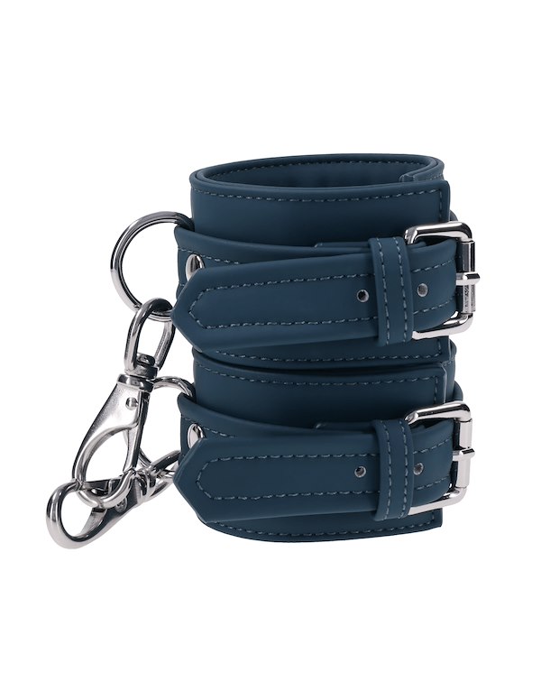 SPORTSHEETS SIGNATURE TWILIGHT TEASE HANDCUFFS ALT2 view Color: BL