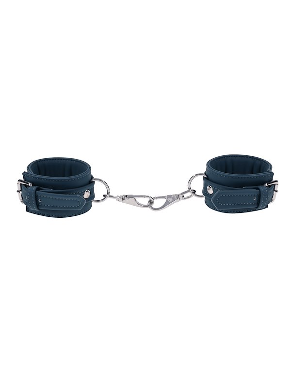 SPORTSHEETS SIGNATURE TWILIGHT TEASE HANDCUFFS ALT3 view Color: BL