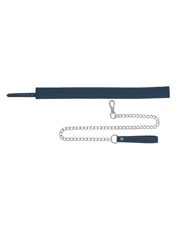 SPORTSHEETS SIGNATURE TWILIGHT TEASE COLLAR & LEASH ALT5 view Color: BL