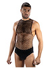 Additional BLACK view of product ENVY FULL EFFECT FISHNET TANK AND LOW RISE BRIEF with color code BK
