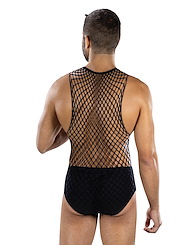 Alternate back view of ENVY FULL EFFECT FISHNET TANK AND LOW RISE BRIEF