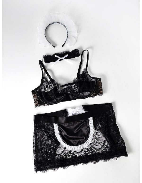 MAID IN FRANCE 4PC COSTUME ALT2 view Color: BW