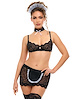 Additional BLACK/WHITE view of product MAID IN FRANCE 4PC COSTUME with color code BW