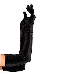 Alternate front view of STRETCH VELVET OPERA LENGTH GLOVES