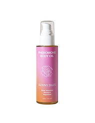 Front view of LOVE IN BLOOM - SUNNY DAZE FEMALE SATIVA 120ML BODY OIL