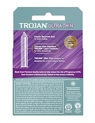 Alternate back view of TROJAN 3PK ULTRA THIN