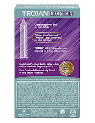 Alternate back view of TROJAN ULTRA THIN 12PK