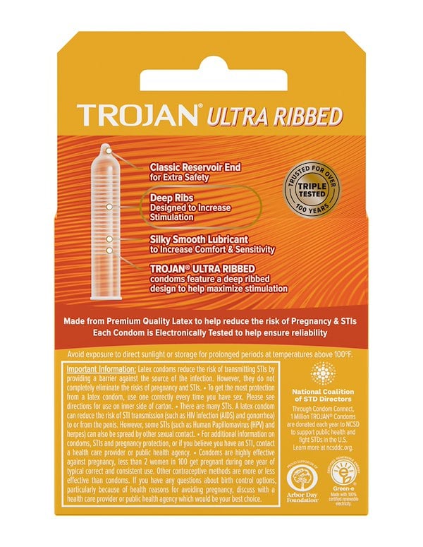 TROJAN 3PK RIBBED ULTRA ALT1 view Color: NC