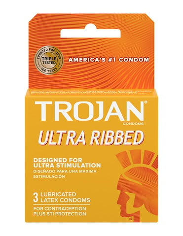 TROJAN 3PK RIBBED ULTRA - 94050-05306