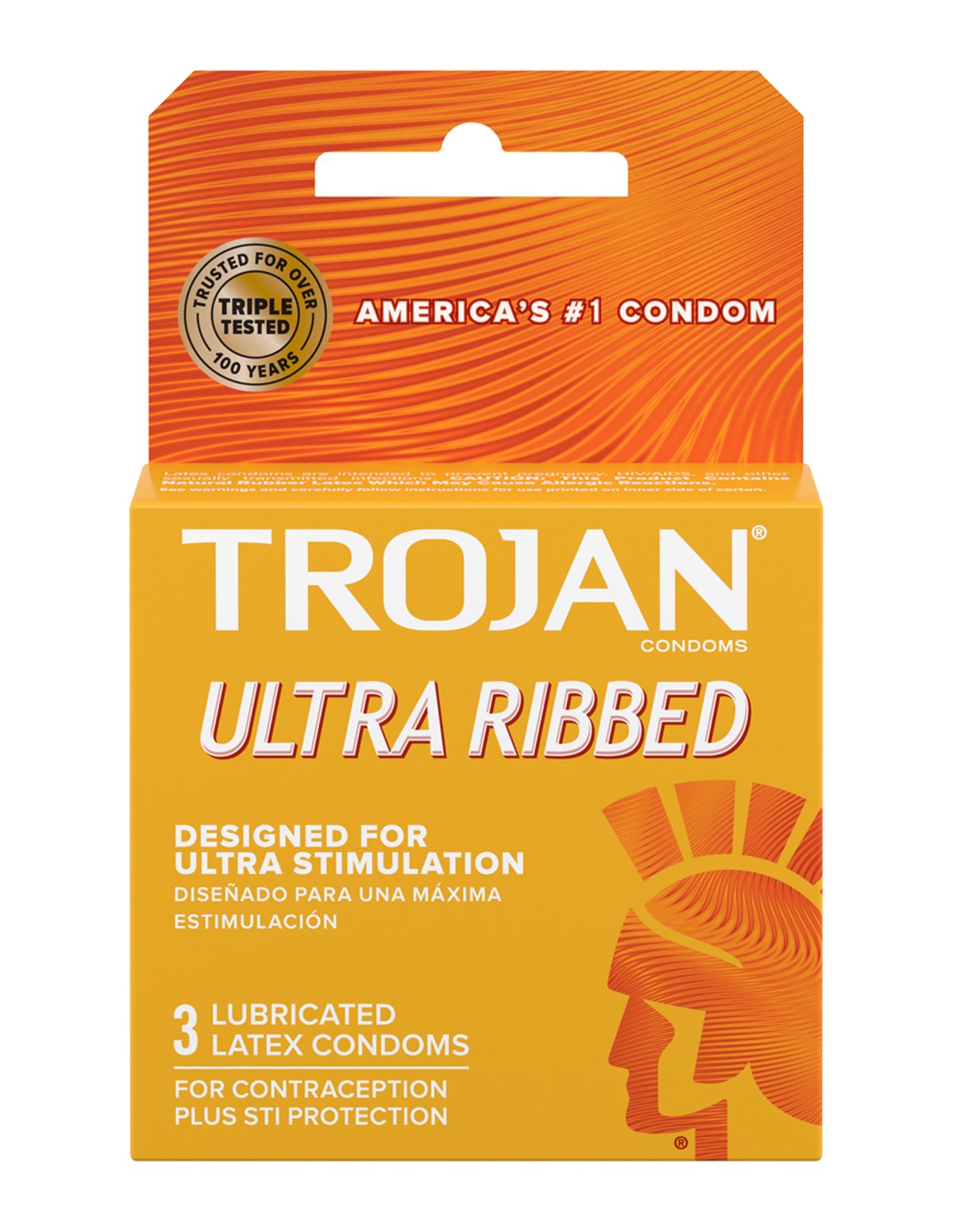 alternate image for TROJAN 3PK RIBBED ULTRA