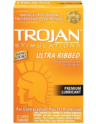 Trojan Ultra Ribbed 12 Pk default view Color: NC