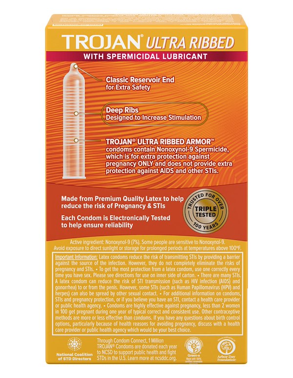 TROJAN ULTRA RIBBED 12PK ALT1 view Color: NC