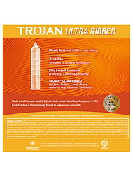 Alternate back view of TROJAN ULTRA RIBBED 36PK
