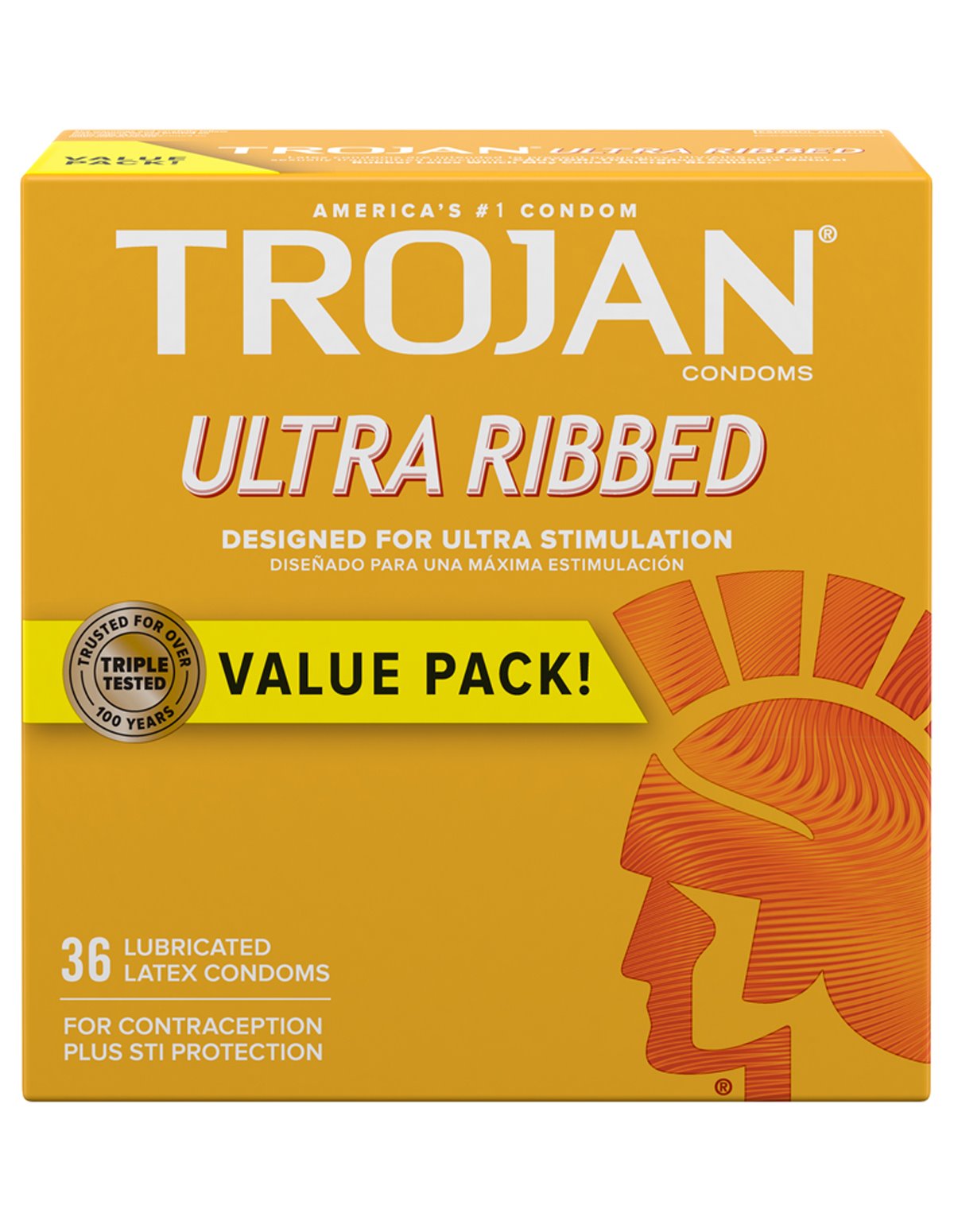alternate image for TROJAN ULTRA RIBBED 36PK