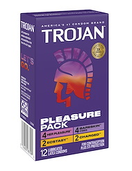 Front view of TROJAN 12PK PLEASURE PACK