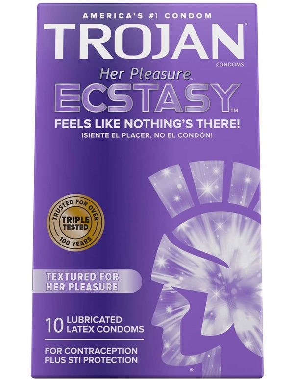 Trojan Her Pleasure Ecstasy Condoms 10 Pack default view Color: NC