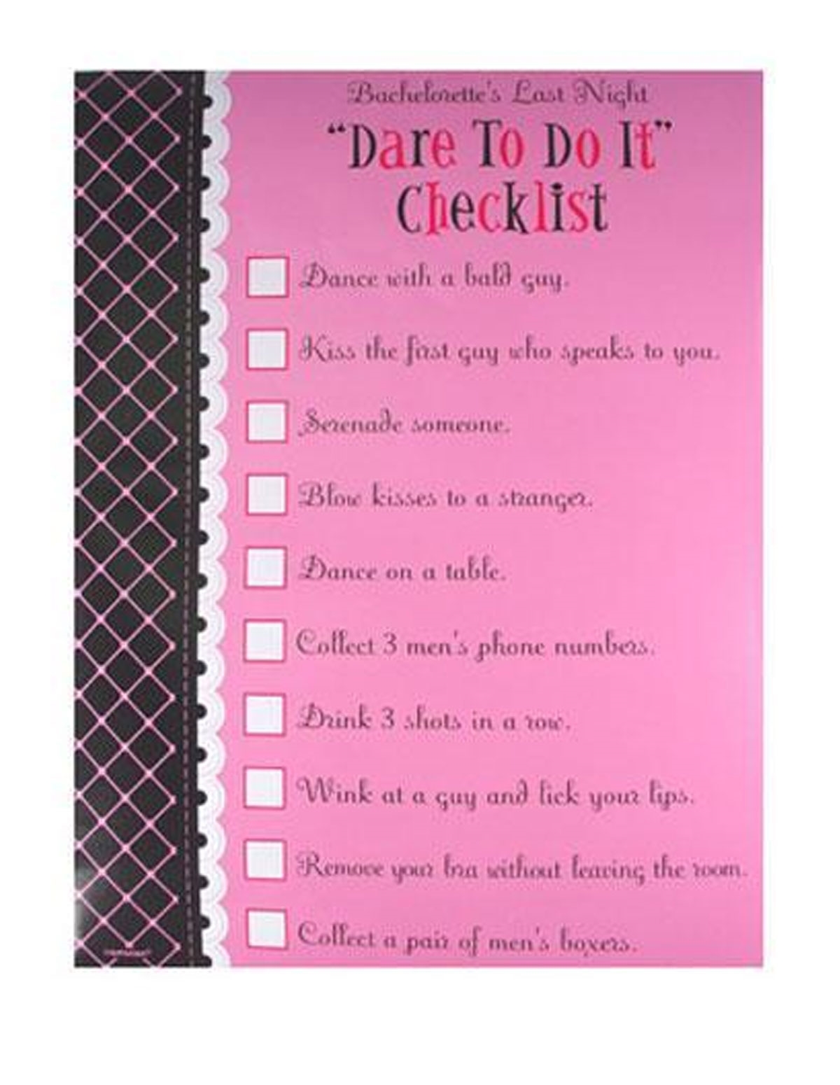 alternate image for Dare To Do Checklist