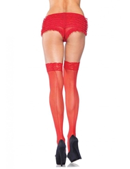 Additional  view of product SHEER LACE TOP STOCKINGS W/BACKSEAM with color code RD
