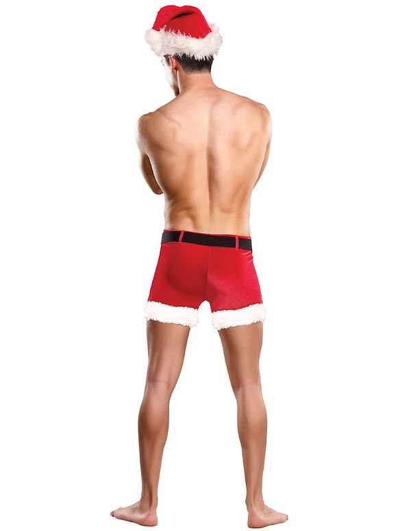 ST. DICK SANTA BOXER SHORT AND HAT SET ALT3 view Color: RD