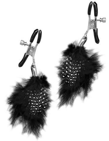 Fetish Fantasy Feather Nipple Clamps default view Color: BW