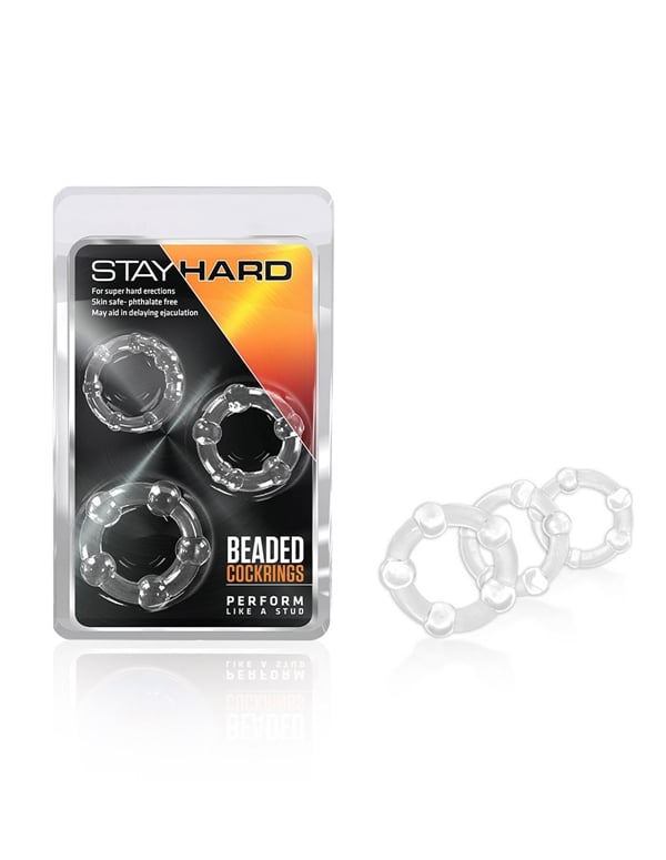 Stay Hard Beaded Rings 3Pk ALT1 view Color: CL