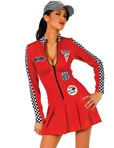 1Pc Racer Girl Costume default view Color: RD