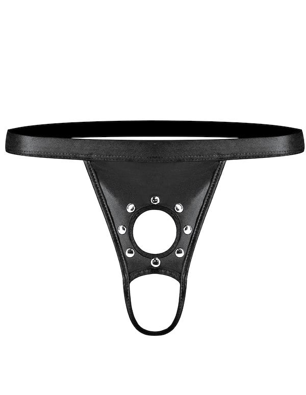 Apollo Cock And Ball Ring Backless Underwear ALT3 view Color: BK