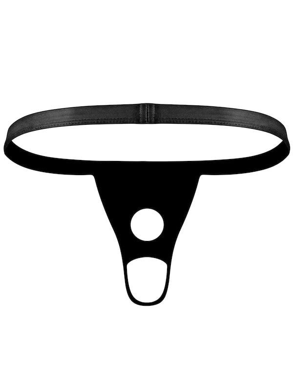 Apollo Cock And Ball Ring Backless Underwear ALT4 view Color: BK