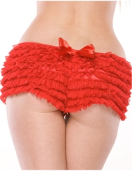 Additional  view of product RUFFLE SHORT WITH BOW - PLUS with color code RD