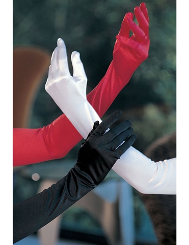 Long Tricot Gloves default view Color: BK