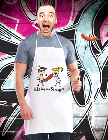Naughty Bbq Apron default view Color: WH