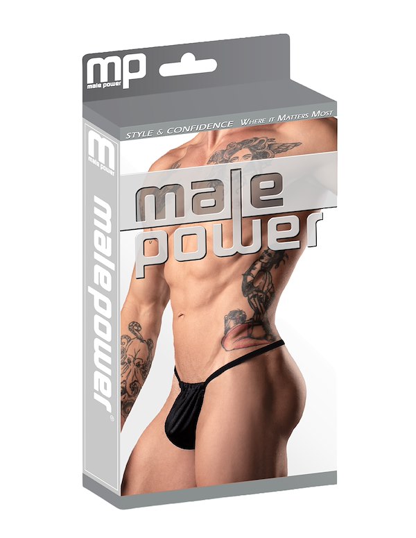 SATIN SPANDEX G-STRING ALT3 view Color: BK