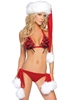 Additional RED/WHITE view of product VELVET VIXEN TRI-TOP AND TIE-SIDE BOTTOM with color code RWH