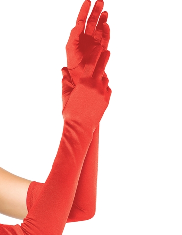 Satin Opera Gloves default view Color: RD