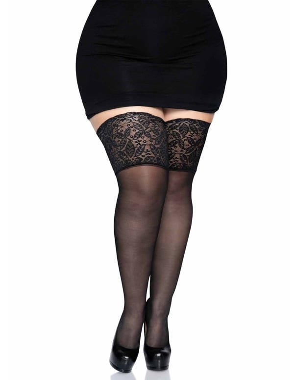 5 Inch Lace Top Thigh High default view Color: BK