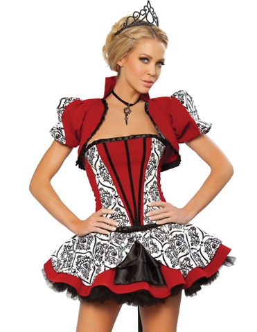 4Pc Queen Of Hearts Costume default view Color: RB