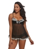 Additional BLACK view of product RUFFLES GALORE BABYDOLL with color code BK