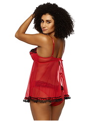 Alternate back view of RUFFLES GALORE BABYDOLL